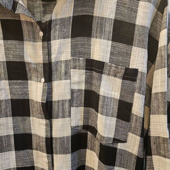 Hers & Mine button up plaid shirt size M - Picture 5 of 8